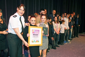 DM1842023a.jpg. Crawley Community Awards 2018. Support Group, Crawley Community Youth Service presented by Inspector Joanne Webb. Photo by Derek Martin Photography.